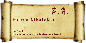 Petrov Nikoletta névjegykártya